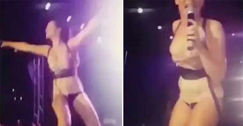 女星邊唱邊跳「胸部滑出」還繼續表演，網友封她為「全國最性感」！