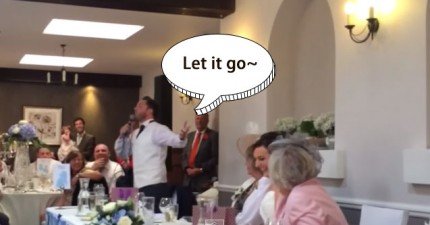 伴郎在婚禮上唱Let-It-Go