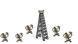 1. 科學家將5隻猴子放在一個籠子裡，中間有個梯子，上頭有一些香蕉。