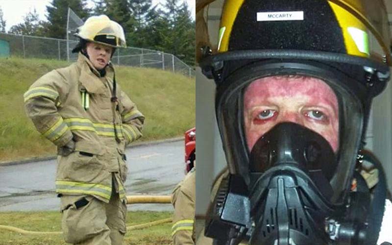 他跨越人生最大的難關是在於：他因火而傷，卻沒有因此怕火，反倒成為一位勇敢的消防員。