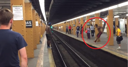 男子跳過地鐵軌道