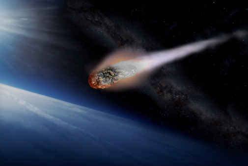 Asteroid entering Earth's atmosphere