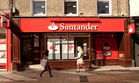 A Santander branch in Sidney Street, Cambridge. The Spanish bank is closing 56 branches