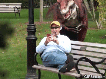 Dinosaur-scare-prank