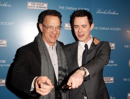 NEW YORK - MARCH 10:  (L-R) Actors Tom Hanks and Colin Hanks attend The Cinema Society and Brooks Brothers screening of "The Great Buck Howard" at the Tribeca Grand Screening Room on March 10, 2009 in New York City.  (Photo by Stephen Lovekin/Getty Images)