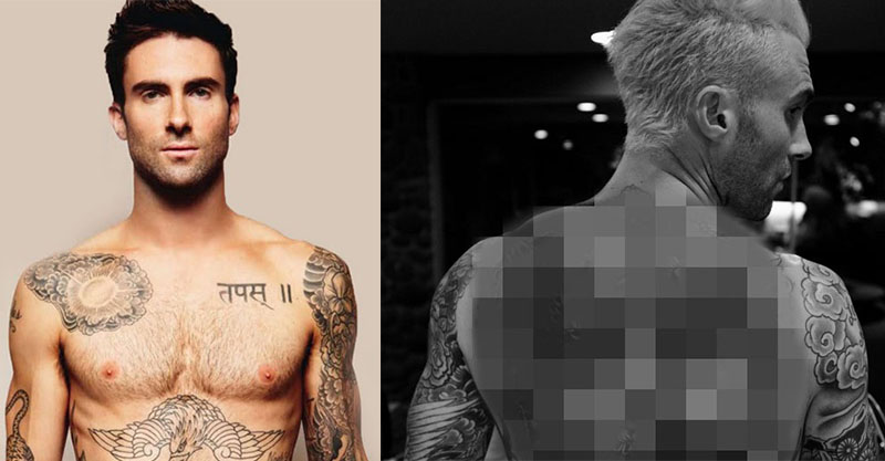 魔力紅主唱亞當李維耗時6個月的背部刺青終於完工了 華麗的照片一公布刺青師接預約電話已經接到手軟