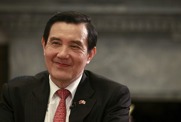 Taiwan's President Ma Ying-jeou smiles while listening to a question during an interview with Reuters at the Presidential Office in Taipei