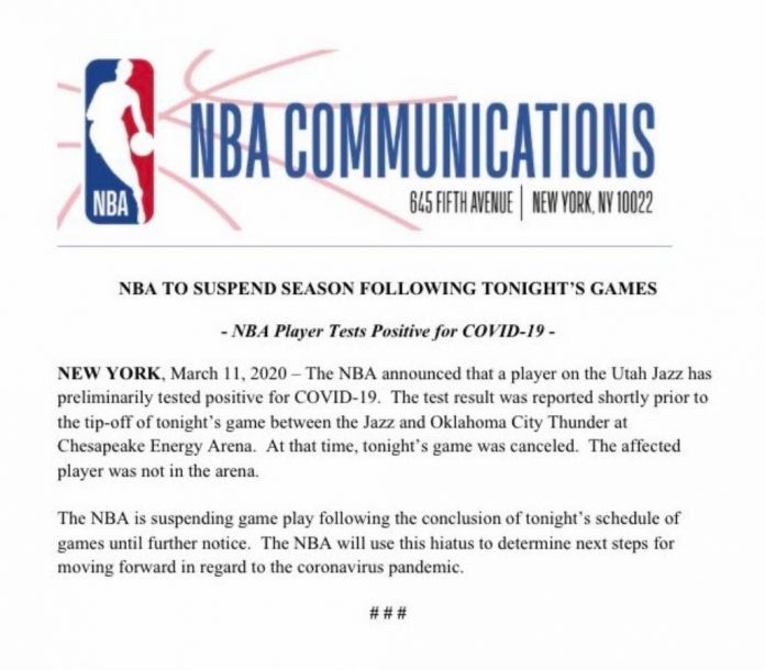 NBA球星刻意「摸無消毒麥克風」隔天確診武漢肺炎 官方宣布:無限期停賽!% 照片 NBA球星刻意「摸無消毒麥克風」隔天確診武漢肺炎 官方宣布:無限期停賽!